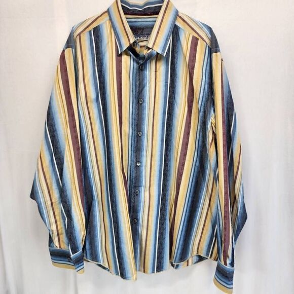 Tommy Bahama Denim Button-up Long-Sleeve  Stripe Men's Size XL J1 - Picture 1 of 9